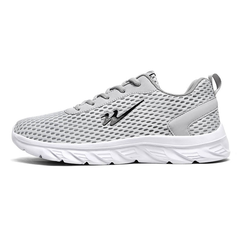 Binary Binary Cushioning Rebound Lightweight Breathable Slip Resistant Low top Running Shoes Men's Light Gray