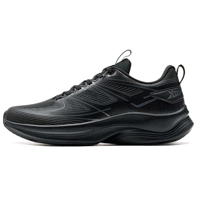 XTEP Cushioning Slip Resistant Abrasion Resistant Low top Casual Running Shoes Men's Black Gray