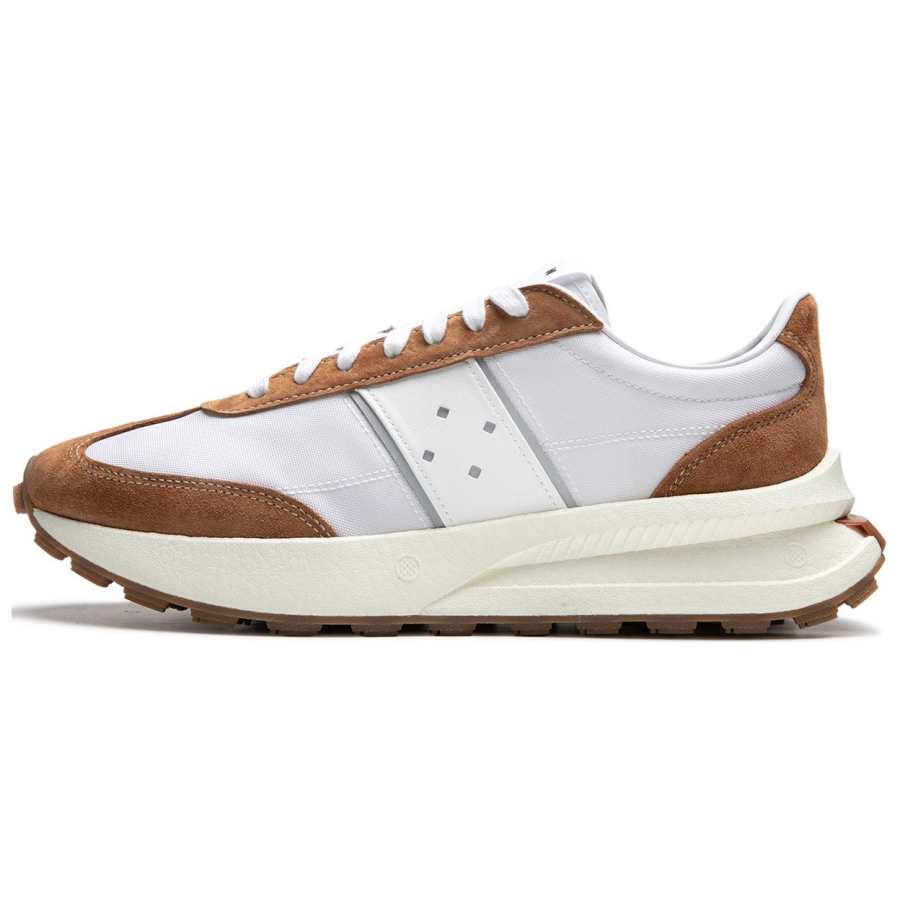 Li-Ning Li Ning Cushioning Slip Resistant Low top Casual Running Shoes Unisex White Brown
