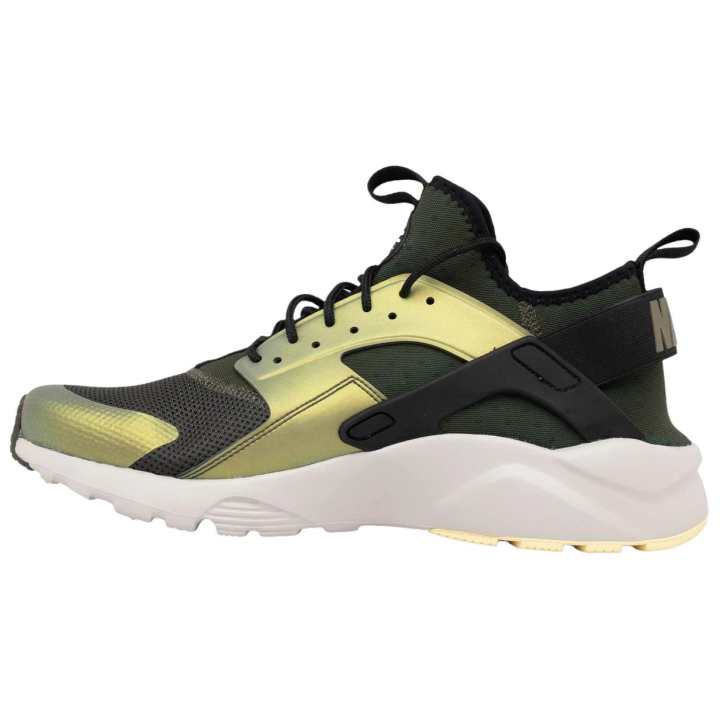 Nike Nike Air Huarache Run Ultra Abrasion Resistant Low top Running Shoes Men's Black Green