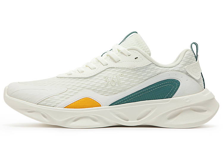 361° Feather Athleisure Cushioning Slip Resistant Abrasion Resistant Breathable Low top Running Shoes Men's White Green