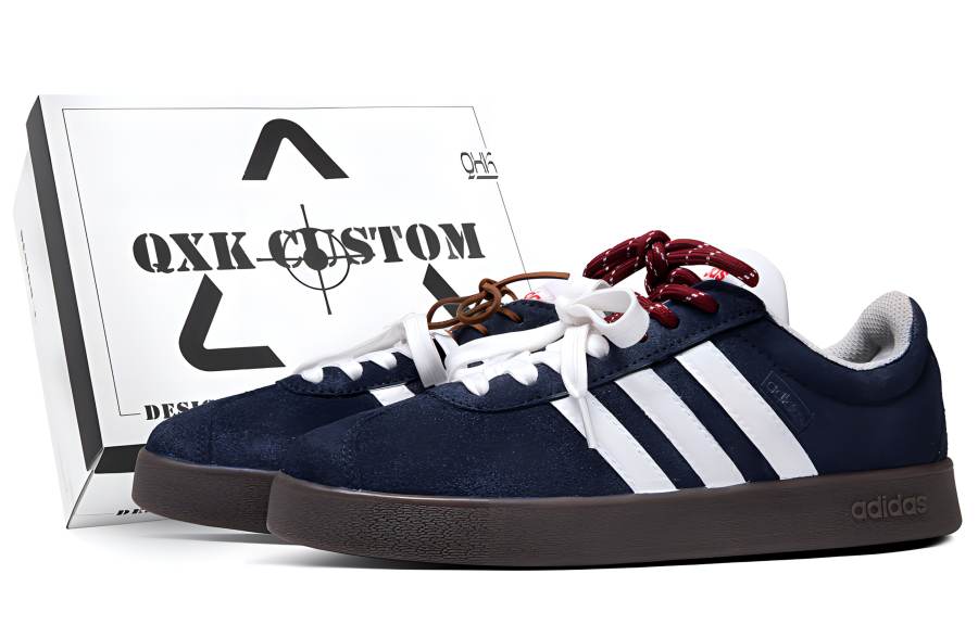 Adidas Adidas VL COURT 2.0 Abrasion Resistant Abrasion Resistant Low top Skateboard Shoes Unisex Blue White