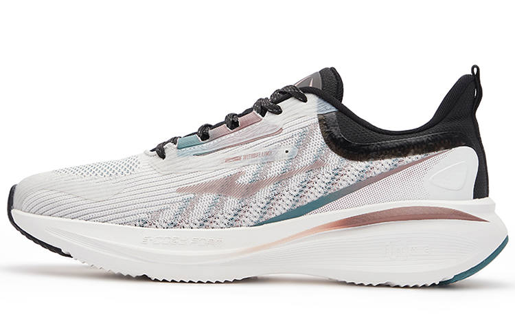 Erke Cushioning Slip Resistant Abrasion Resistant Low top Running Shoes Men's White Black