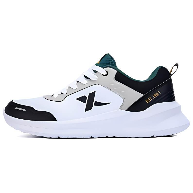 XTEP Cushioning, Wear Resistant Low top Running Shoes Men's White Black Green