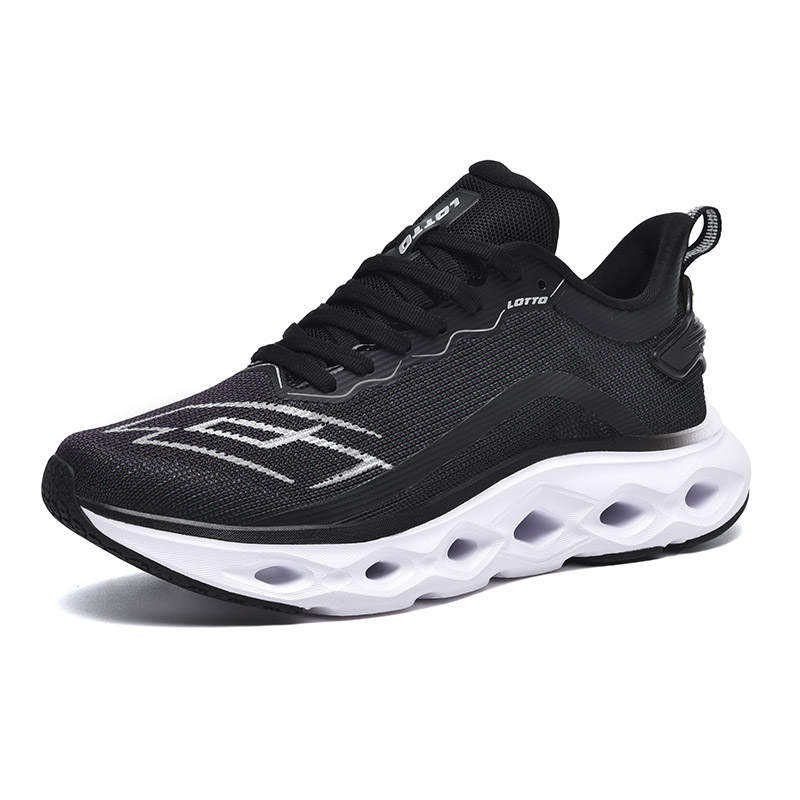 LOTTO Comfortable Textile, TPU Cushioning Slip Resistant Breathable Low top Casual Running Shoes Women's Black