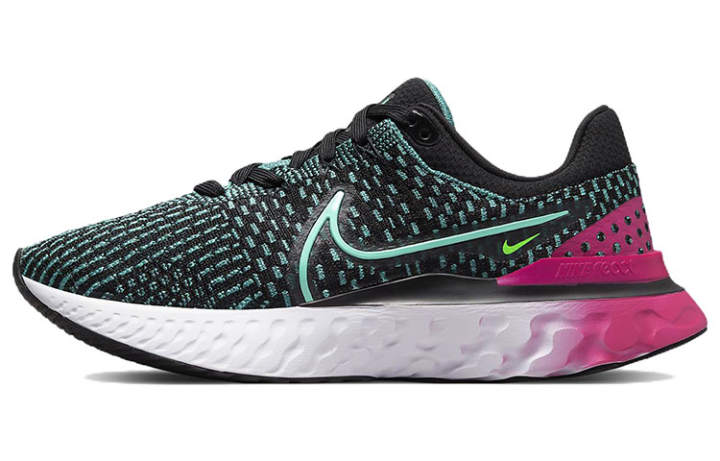 Nike Nike React Infinity Run Flyknit 3 Black Pink Turquoise Women's