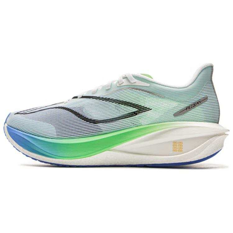 Li-Ning Li Ning Feidian 5 Challenger Breathable Low top Carbon Plate Casual Racing Running Shoes Men's Gray Green