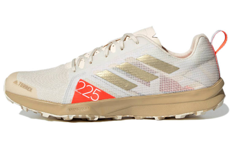 Adidas Adidas Terrex Speed Flow Primegreen Abrasion Resistant Slip Resistant Low top Running Shoes Men's Beige Gold