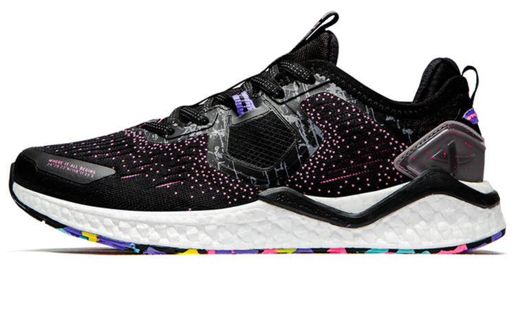 XTEP Dynamic Foam X2 Fabric Cushioning Abrasion Resistant Breathable Low top Running Shoes Women's Black Red
