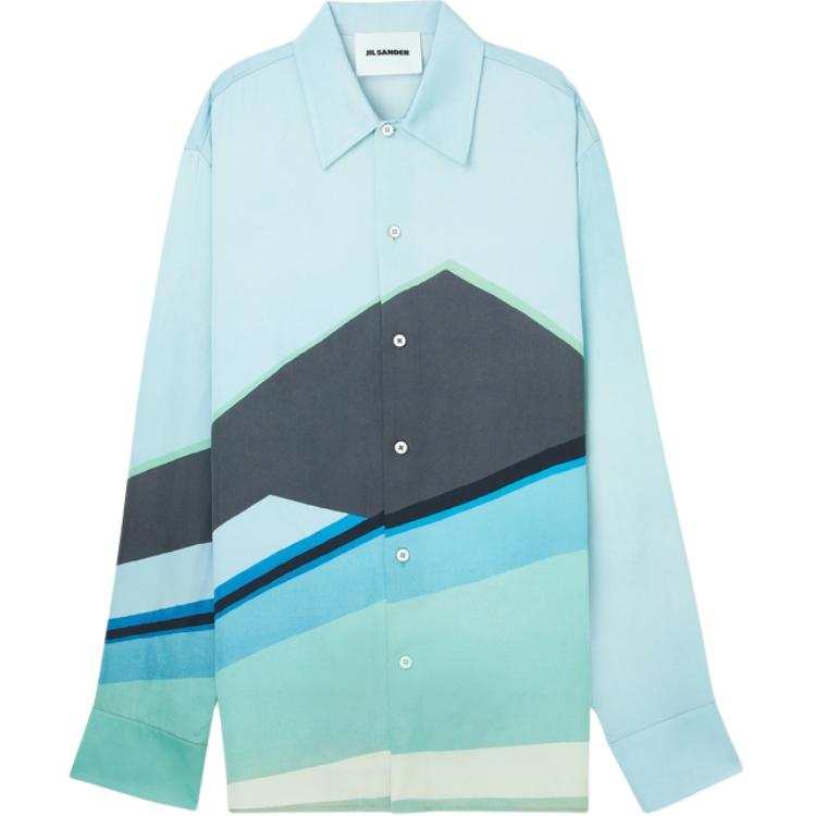 JIL SANDER JIL SANDER Shirts Men's Blue Lapel Moderate