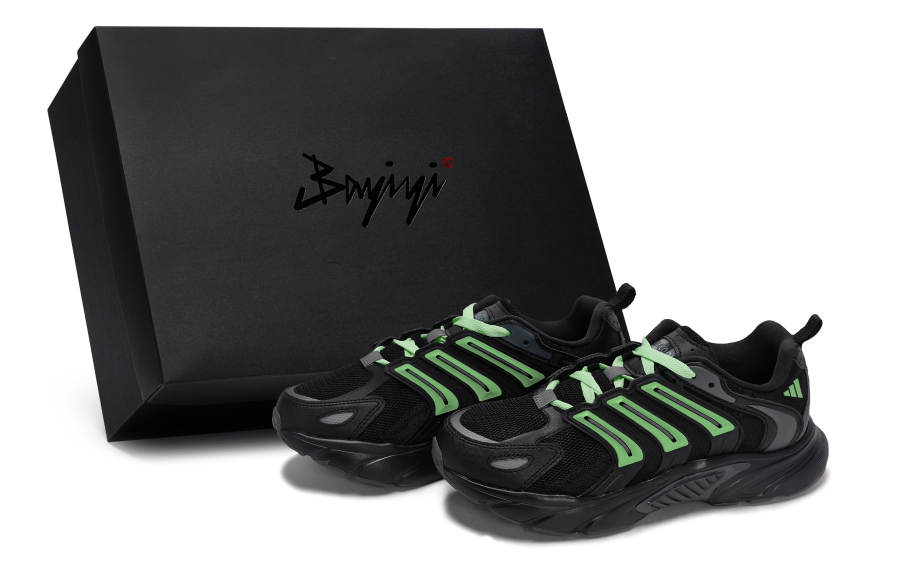 Adidas Adidas CLIMACOOL BOUNCE Slip Resistant Abrasion Resistant Low top Running Shoes Unisex Black Green
