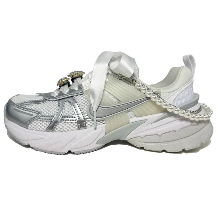 Nike Nike V2K Run Running Shoes Unisex Low Top Silver/White