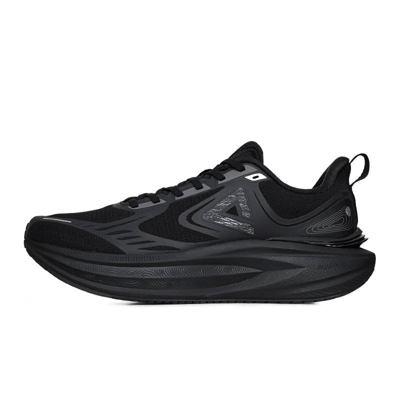 PEAK Cushioning Breathable Cushioning Breathable Low top Casual Running Shoes Men's All Black