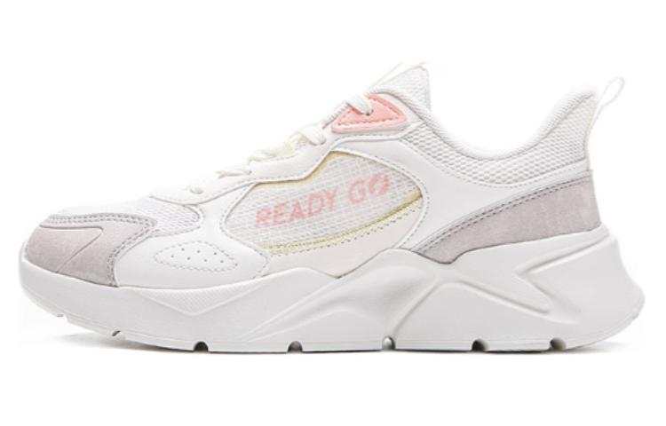 QIAODAN Comfortable Round Toe Cushioning Slip Resistant Abrasion Resistant Low top Running Shoes Women's White