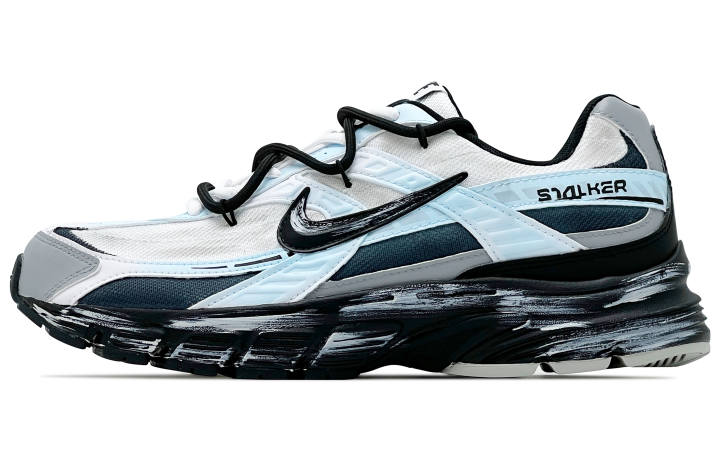 Nike Nike Initiator Abrasion Resistant Low top Running Shoes Men's Black White Blue