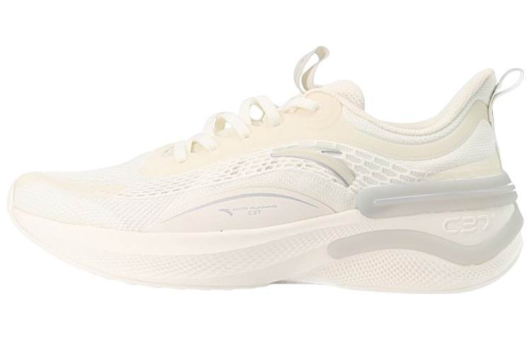 Anta C37 Series Soft Sole Breathable, Lightweight, And Abrasion Resistant Low top Running Shoes Men's White Silver