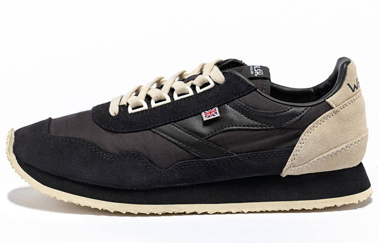 Norman Walsh ENS Suede, Nylon Cushioning Slip Resistant Abrasion Resistant Low top Running Shoes Unisex Black Beige