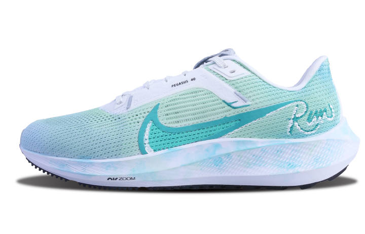 Nike Nike Air Zoom Pegasus 40 Slip Resistant, Abrasion Resistant, Breathable Low top Running Shoes Unisex White Green Blue