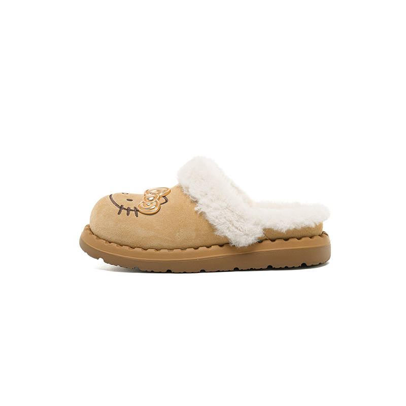 OLD ORDER Sanrio x OLD ORDER Hello Kitty Abrasion Resistant Slip Resistant Closed Toe Slippers Women's Brown