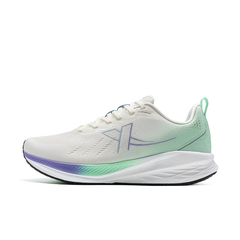 XTEP 5.0LITE Cushioning Rebound Low top Running Shoes Men's White Purple Green