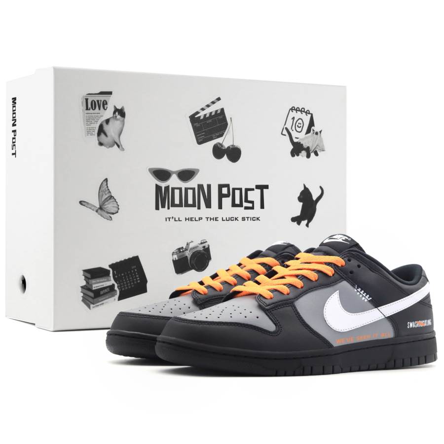 Nike Nike Dunk Dawn Box Lightweight Breathable Lightweight And Breathable Low top Skateboard Shoes Men's Black Orange