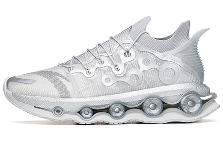 Anta Running Collection Cushioning Slip Resistant Abrasion Resistant Lightweight Low top Running Shoes Men's Silver