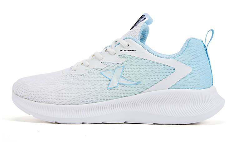 XTEP Cushioning Slip Resistant Abrasion Resistant Breathable Lightweight Rebound Low top Running Shoes Men's White Blue