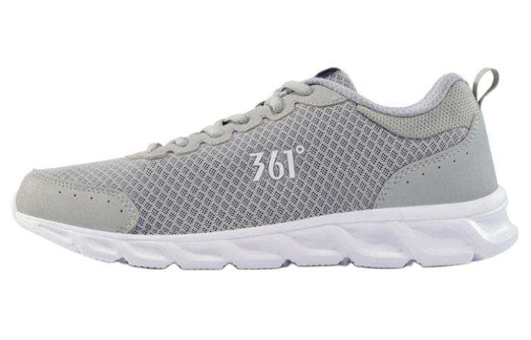 361° Breathable Mesh Cushioning Slip Resistant Low top Running Shoes Men's Gray White