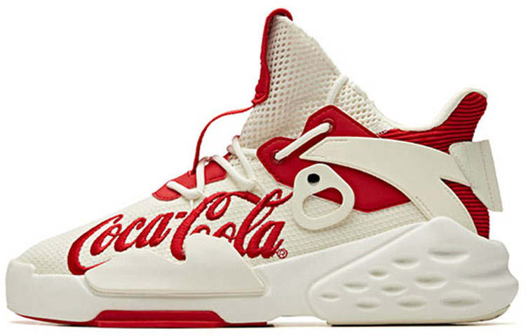 ANTA Coca Cola x Anta Bastard Abrasion Resistant Breathable Low top Sports Casual Shoes White Red