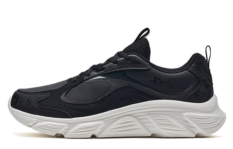 XTEP Cushioning Slip Resistant Abrasion Resistant Low top Running Shoes Men's Black White