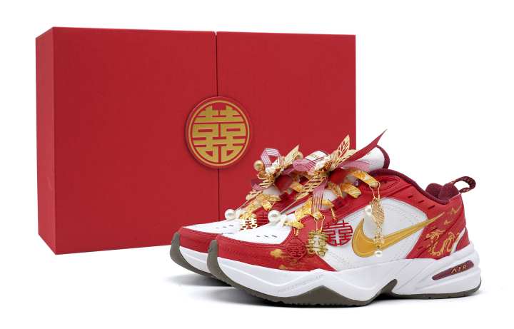 Nike Nike Air Monarch 4 Match Made In Heaven Low top Casual Shoes Unisex White Red