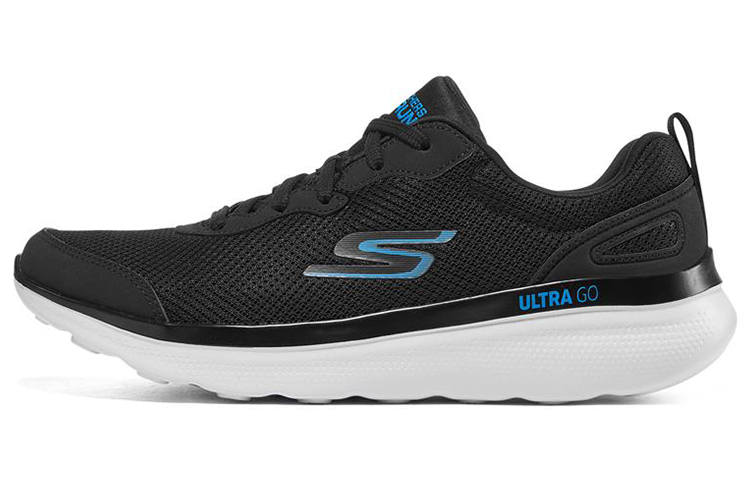 Skechers Go Run Motion Lace Up Cushioning Abrasion Resistant Low top Running Shoes Men's Black