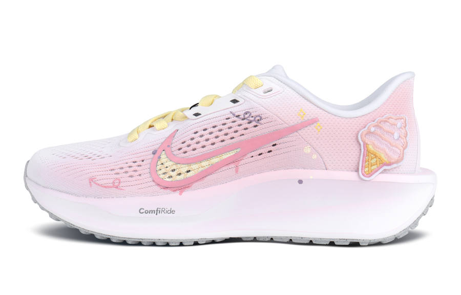 Nike Nike Quest 6 Abrasion Resistant Low top Running Shoes Women's Pink White
