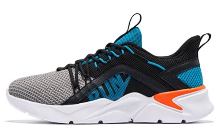 QIAODAN Comfortable Breathable Lightweight Low top Casual Running Shoes Men's Black Cyan