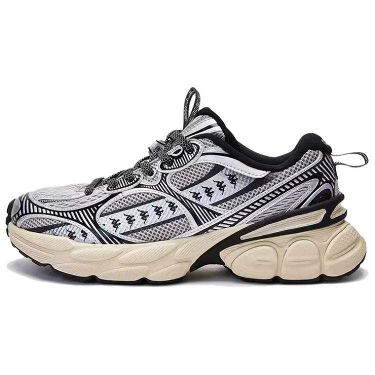Kappa Slip Resistant Abrasion Resistant Low top Casual Running Shoes Unisex Black White