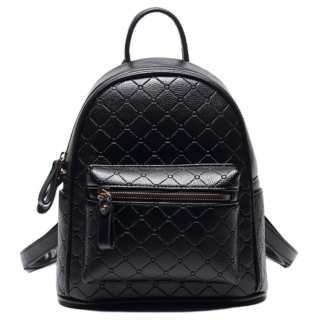 MQ Polyester, Artificial Leather Backpack Women's Dark Blue/White/Black/Denim
