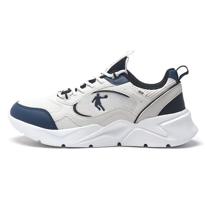 QIAODAN Low top Casual Running Shoes Men's White Gray Blue