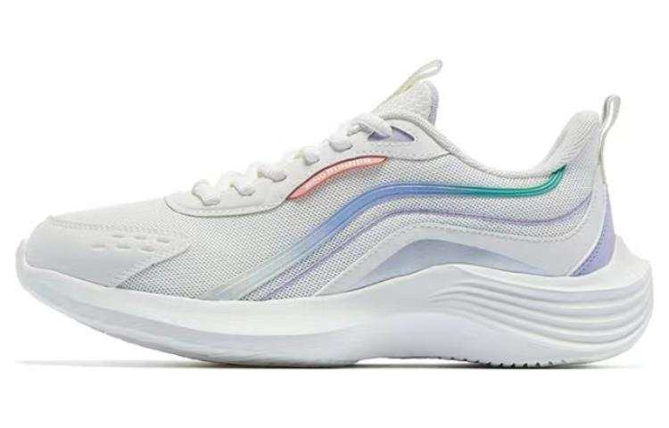 QIAODAN Cushioning Breathable Low top Running Shoes Women's Ivory Taro Purple