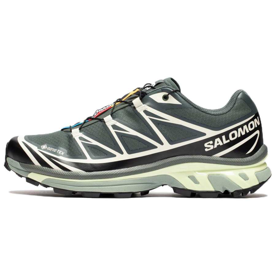 SALOMON XT 6 Low top Running Shoes Unisex Urban Gray Black Lime Cream
