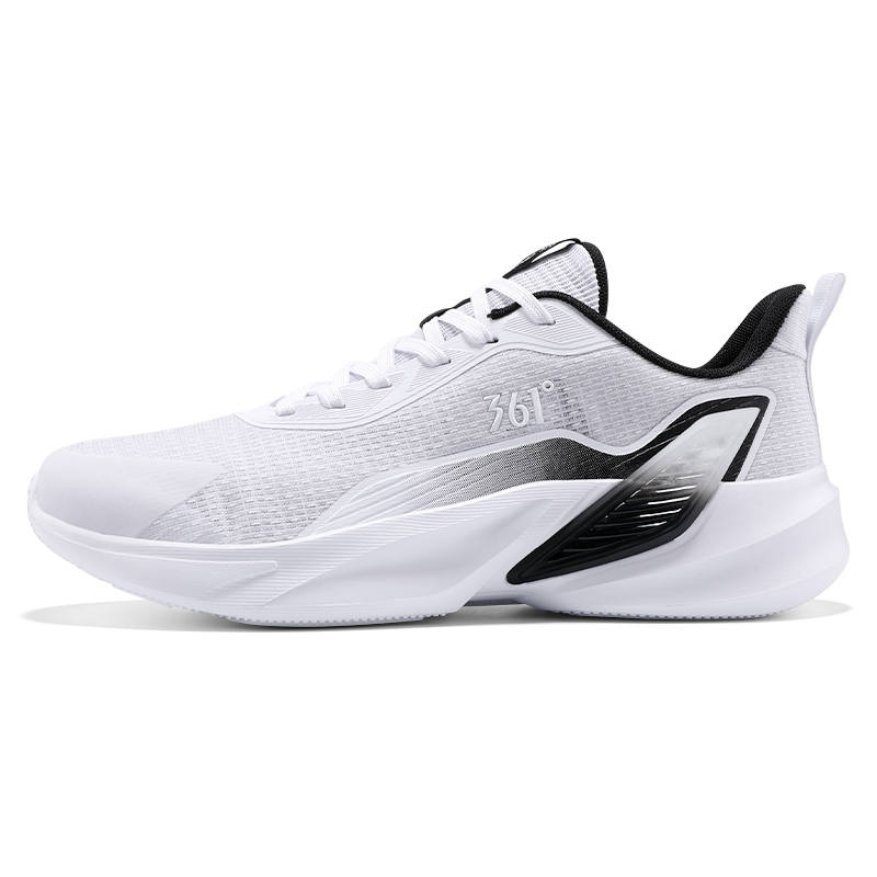 361° Cushioning Slip Resistant Abrasion Resistant Low top Casual Training Running Shoes Men's White Black