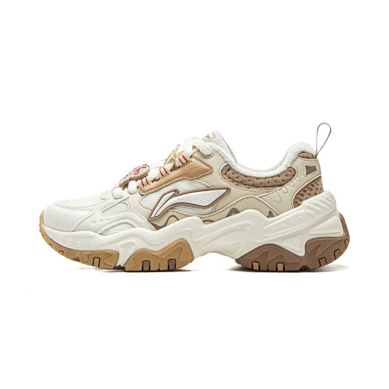 Li-Ning Li Ning Brown Sugar Lucky 'Jiang' Zhi, Fleece Lined Thermal, Versatile Vintage Platform Height Increasing Fashion Trend