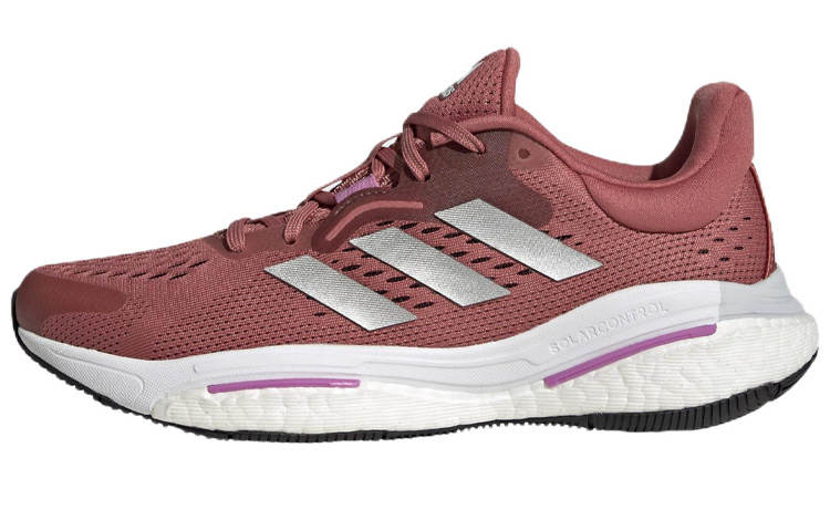 Adidas Adidas Solarcontrol Cushioning Slip Resistant Abrasion Resistant Low top Running Shoes Women's Red