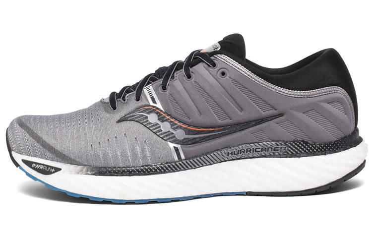 Saucony Hurricane Mesh Cushioning Slip Resistant Support Lightweight Low top Running Shoes Men's Gray Black
