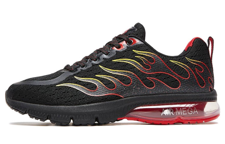 XTEP Cushioning Slip Resistant Abrasion Resistant Breathable Lightweight Low top Running Shoes Men's Black Yellow