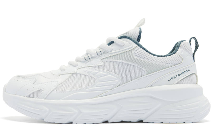 QIAODAN Cushioning Abrasion Resistant Cushioning, Wear Resistant Low top Running Shoes Men's Jordan White Slate Blue