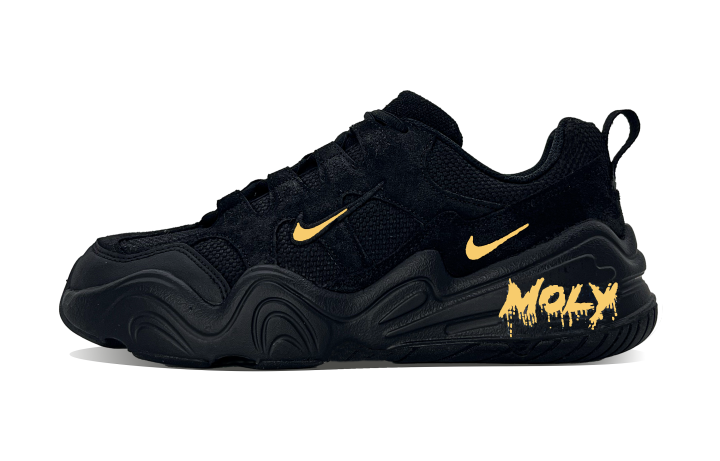 Nike Nike Tech Hera Black Curtain With Yellow Flashing Lights Abrasion Resistant Low top Casual Shoes Unisex Black Yellow