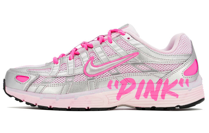 Nike Nike P 6000 Cushioning Breathable Low top Running Shoes Women's Pink Silver