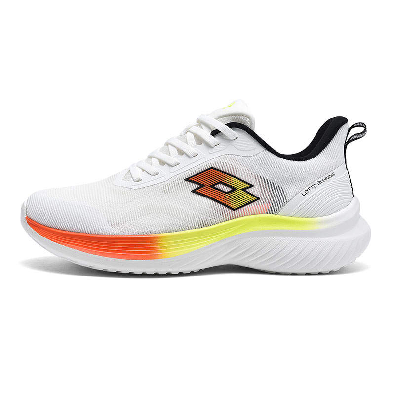 LOTTO White Horse 1.0 Fabric Abrasion Resistant Lightweight Rebound Low top ETPU Sole Running Shoes Men's White