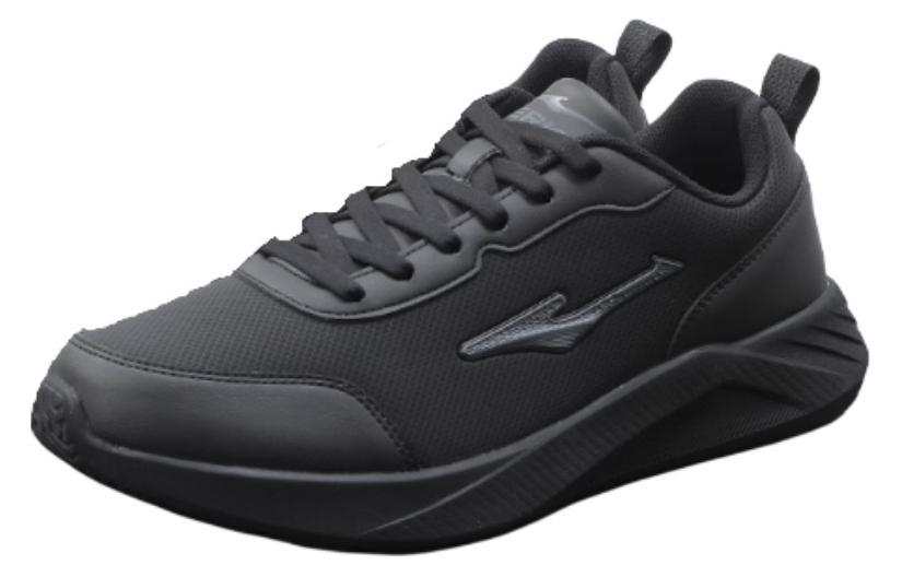 Erke Cushioning Slip Resistant Abrasion Resistant Breathable Low top Casual Running Shoes Men's Black