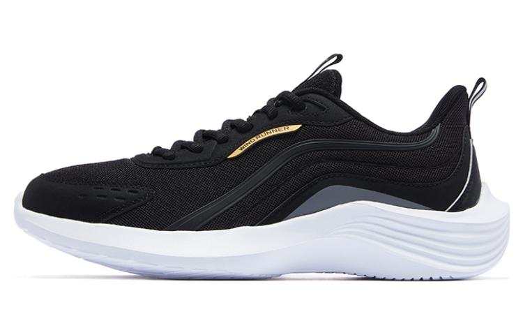QIAODAN Cushioning Breathable Cushioning Breathable Low top Sprint Running Shoes Men's Black Gold